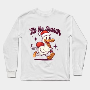 'TIS THE SEASON RETRO CARTOON DUCK CHRISTMAS Long Sleeve T-Shirt